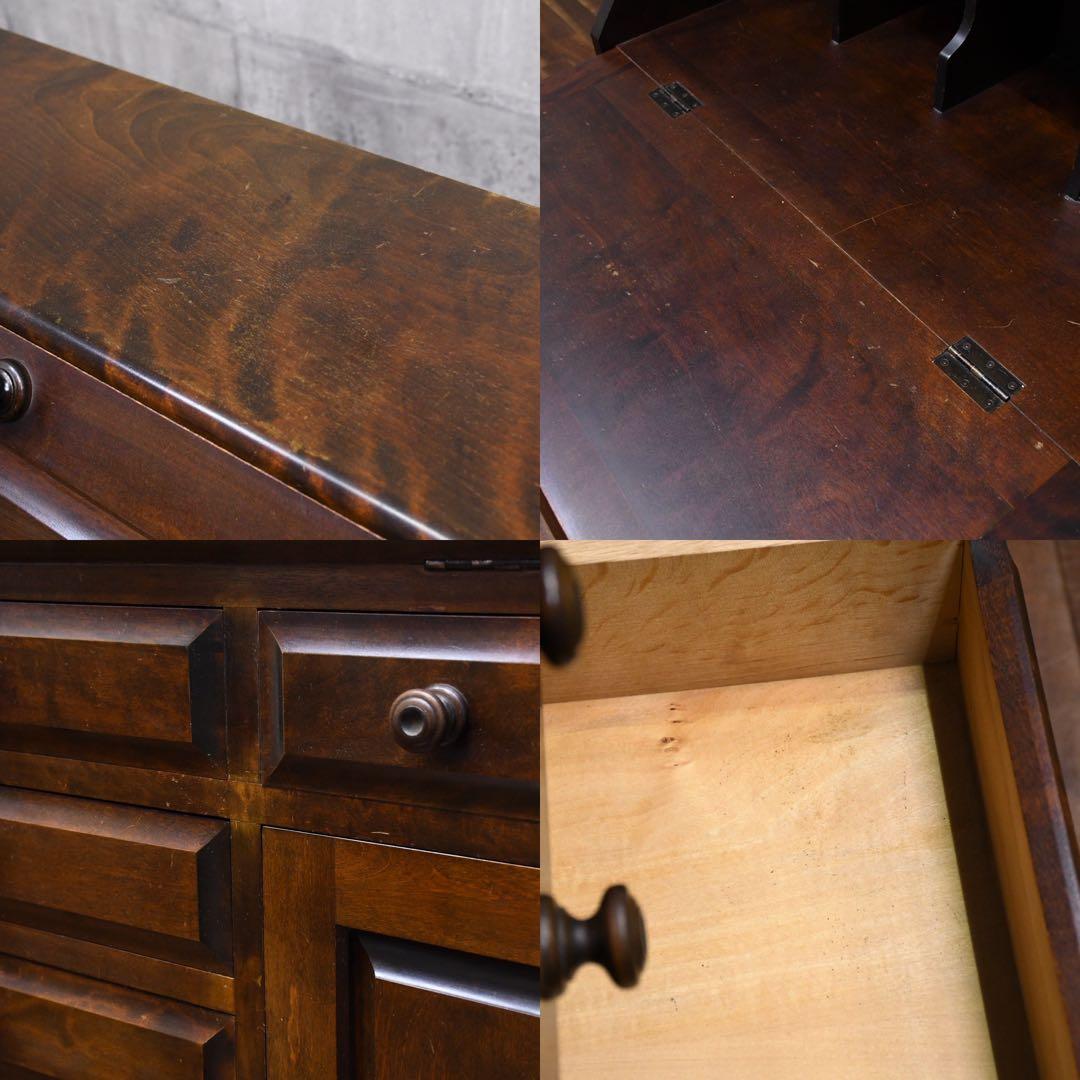 EIK46 北海道民芸家具 ライティングビューロー カバ材/樺材 チェスト