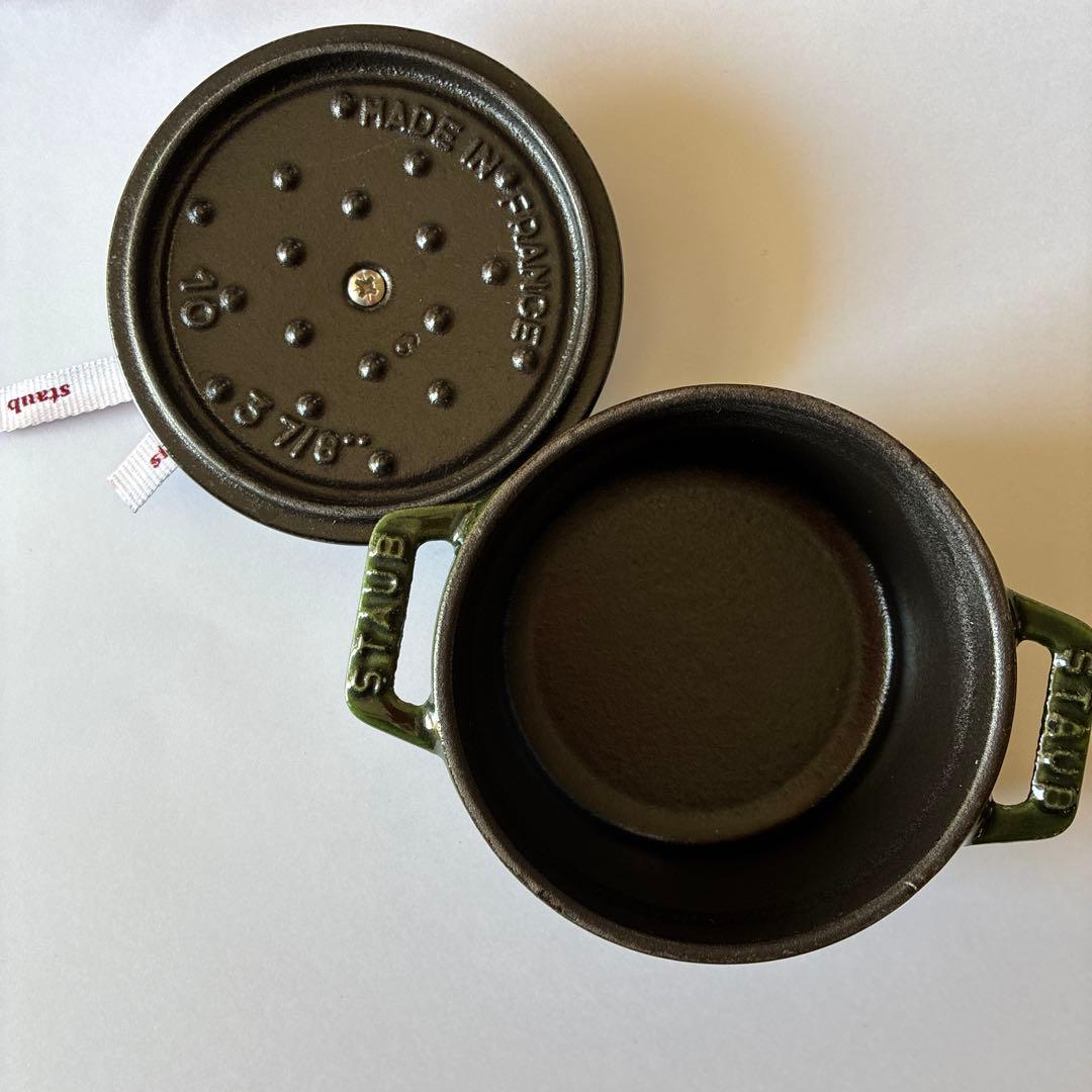 STAUB LA COCOTTE 両手鍋 バジルグリーン 10cm