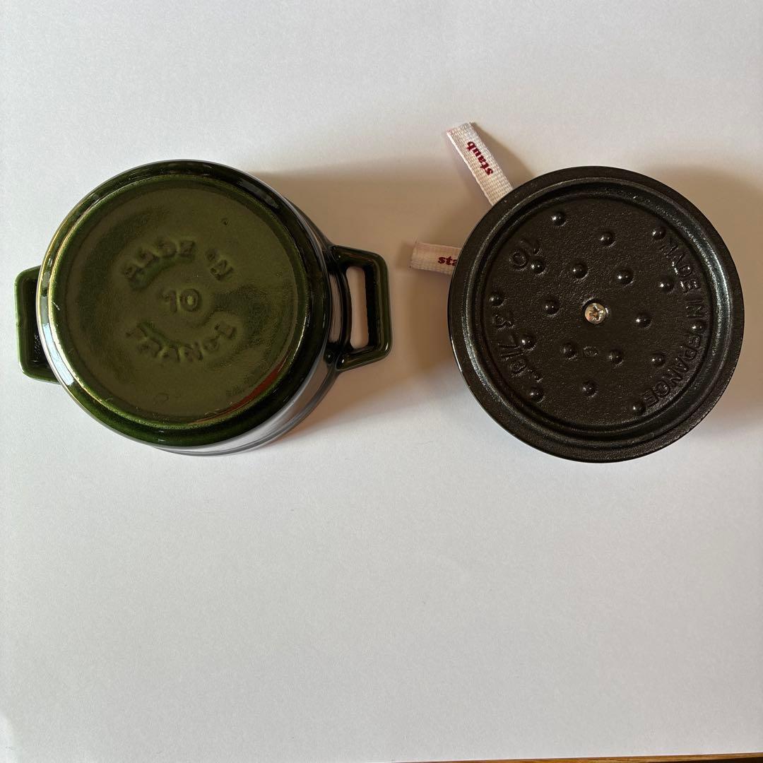 STAUB LA COCOTTE 両手鍋 バジルグリーン 10cm