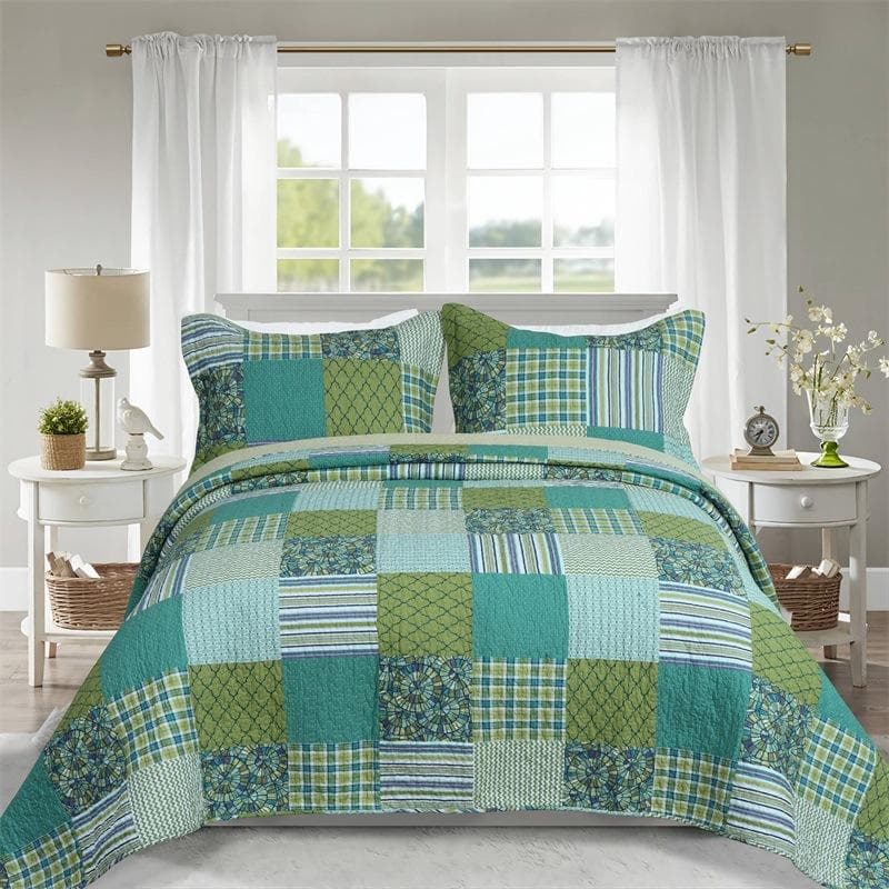 キルトベッドカバー3点セット綿マルチカバー キルティング lsyy02