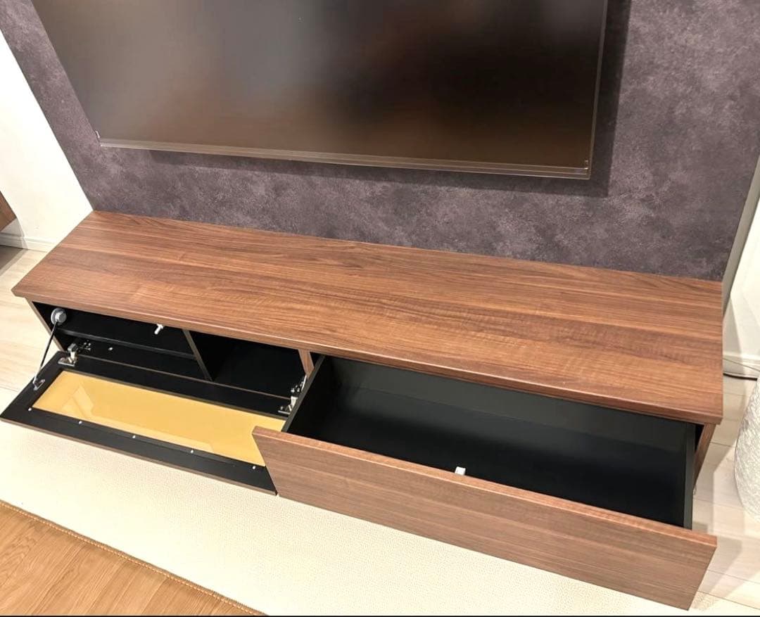 賃貸設置可能 壁掛け金具付 Pamouna テレビボード 幅160cm