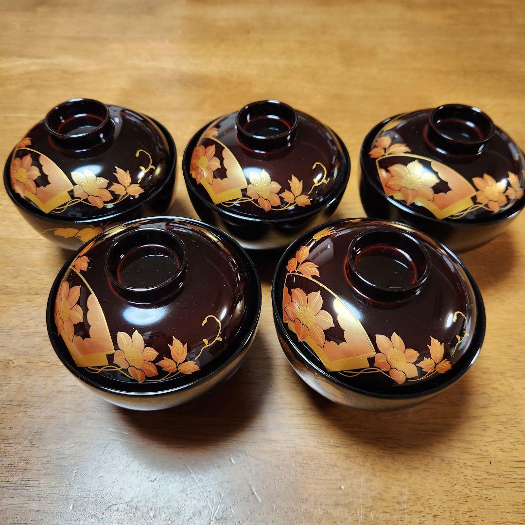 未使用品】会津ぬ里 会津塗 吸物椀 5客 木箱入り - メルカリ