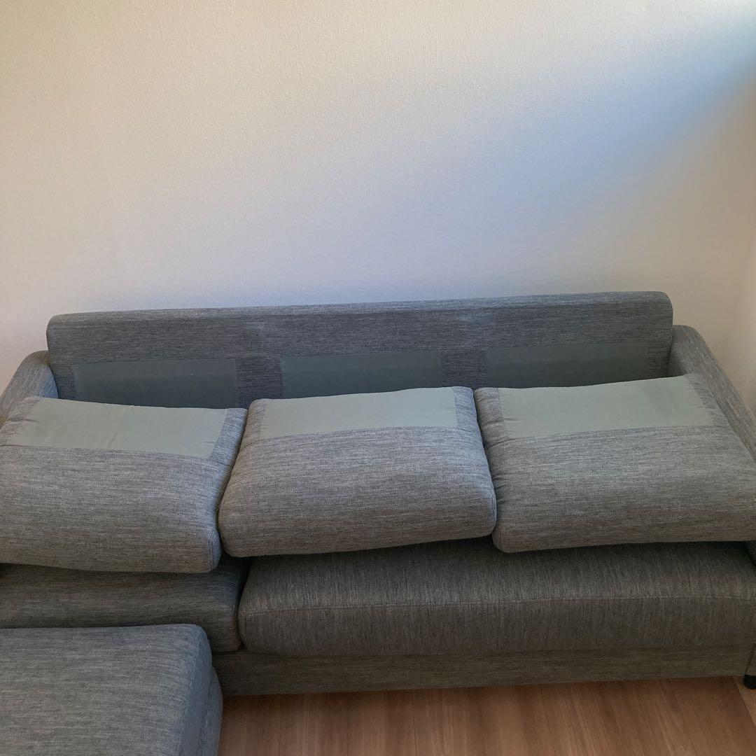 【直接取引限定】ニトリ 布張カウチソファ CA2 DR-GY 1150006