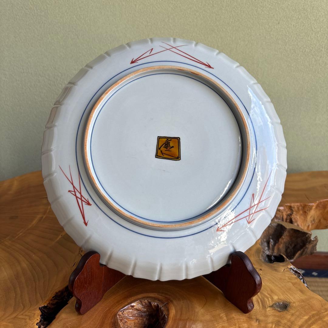 中村重人作 「古九谷風 額皿」松鳥図 飾皿 九谷焼 共箱 M109366394