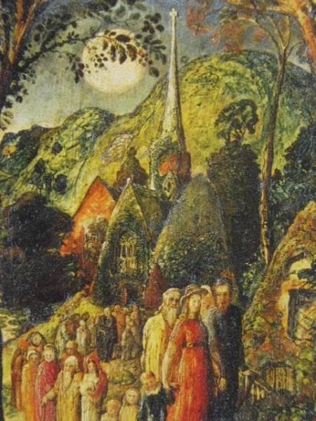 サミュエル・パーマー、夕暮の教会からの帰途、希少な画集より、高級新品額・額装付