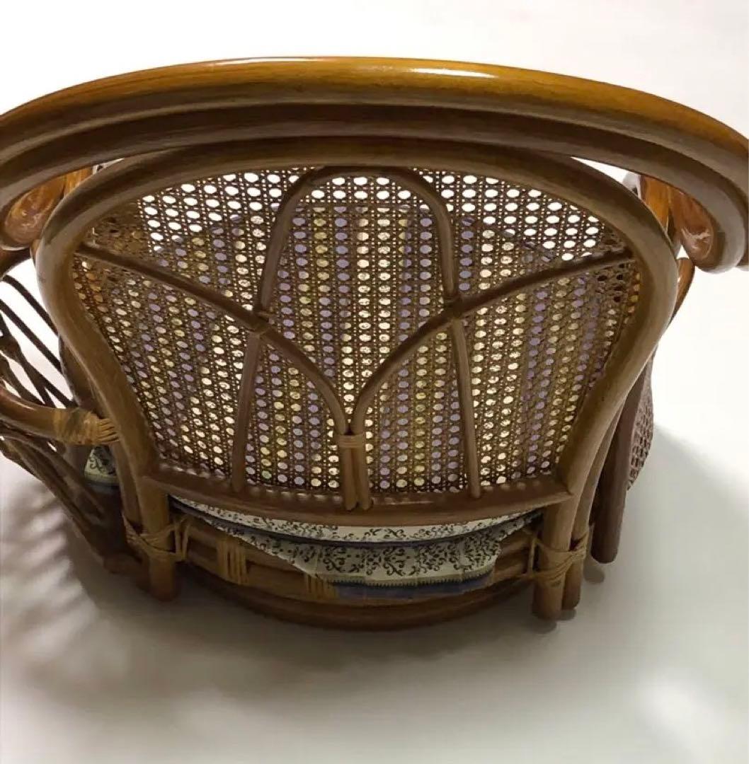 昭和レトロ　ラタン　椅子　上品　回転式