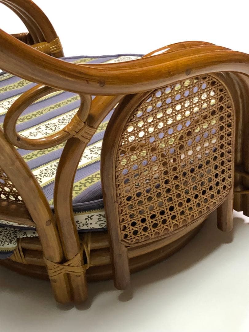 昭和レトロ　ラタン　椅子　上品　回転式