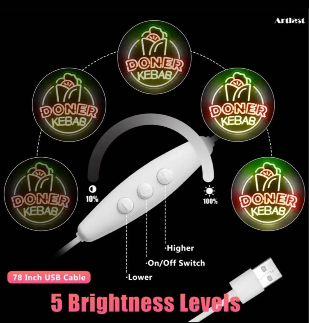 ケバブ トルコ料理 屋台 キッチンカー 看板 置物 ライトLED Kebab 肉