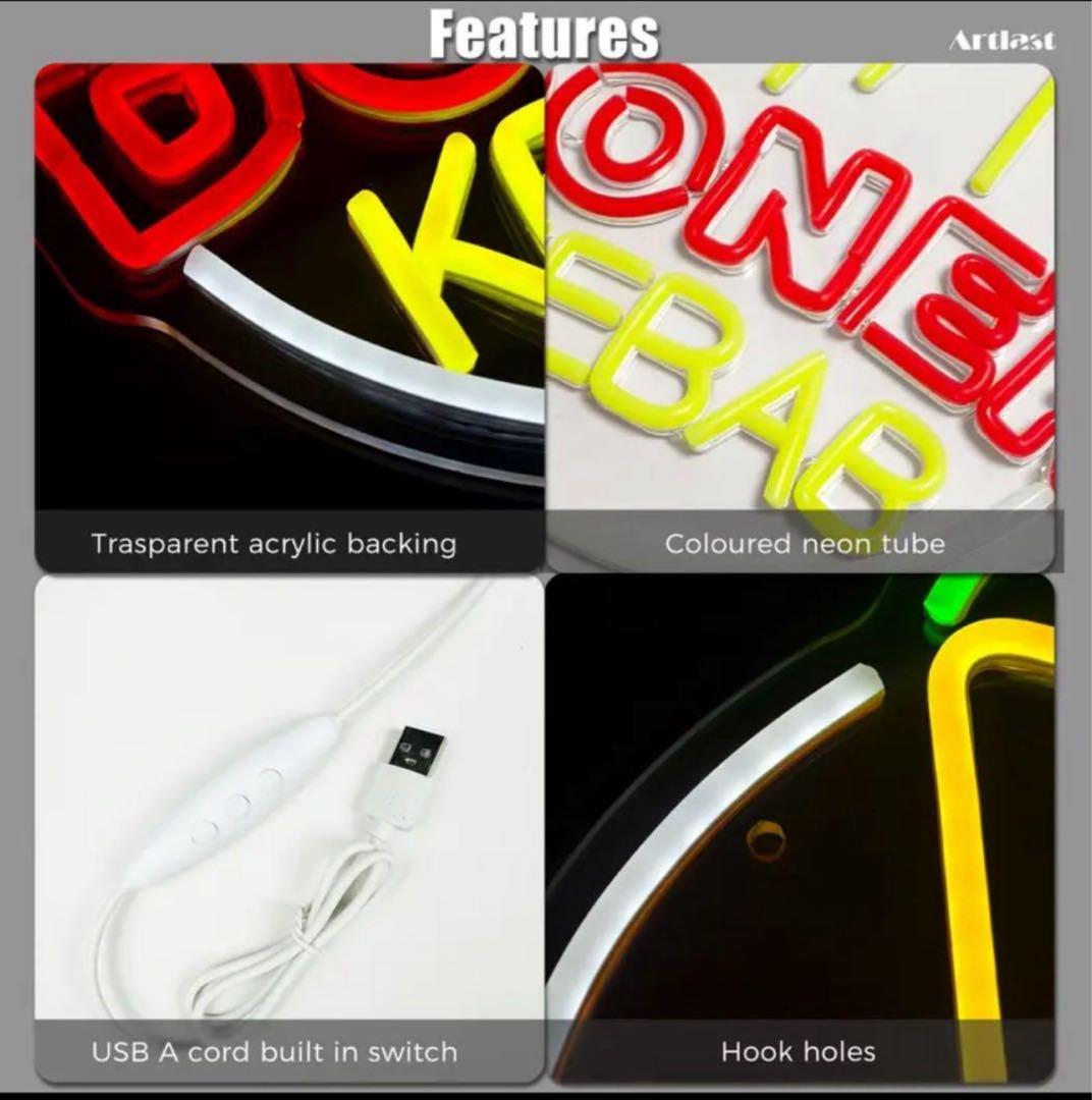 ケバブ トルコ料理 屋台 キッチンカー 看板 置物 ライトLED Kebab 肉