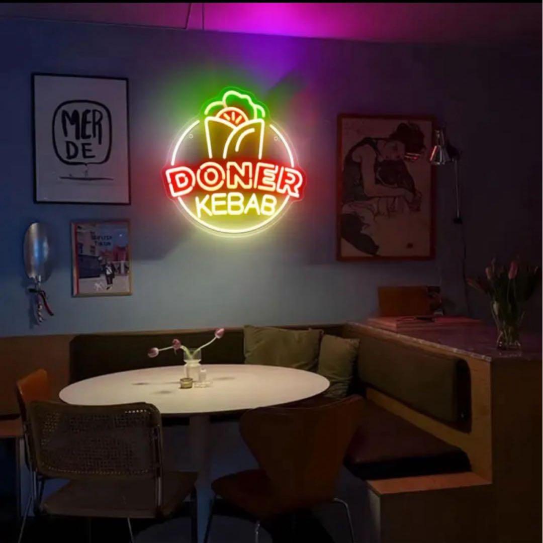 ケバブ トルコ料理 屋台 キッチンカー 看板 置物 ライトLED Kebab 肉