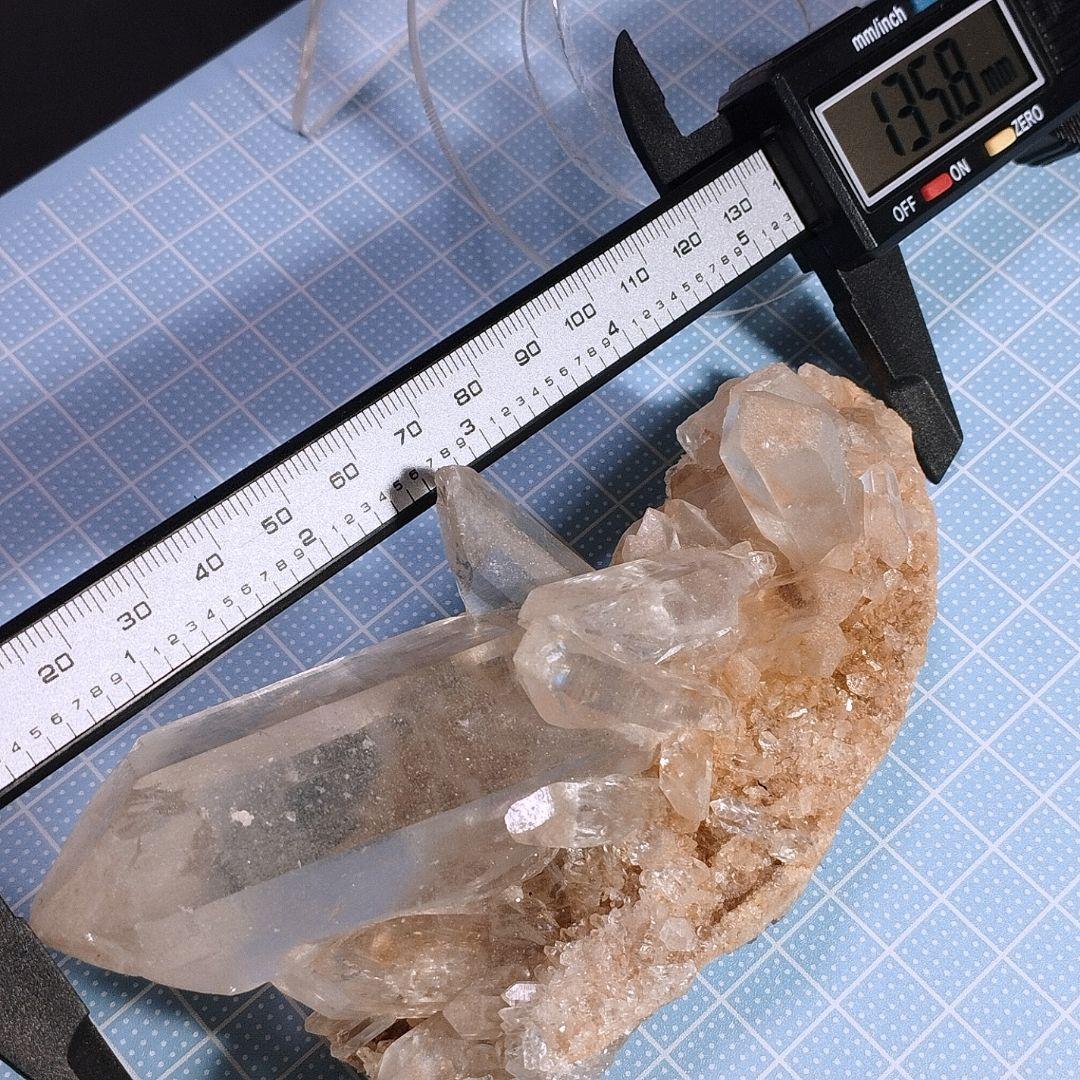 ③マニカラン水晶 クラスター 原石 ピンクマニカラン セルフヒールド アイリス