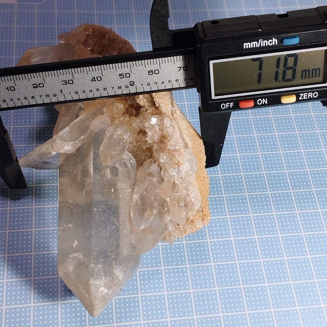 ③マニカラン水晶 クラスター 原石 ピンクマニカラン セルフヒールド アイリス