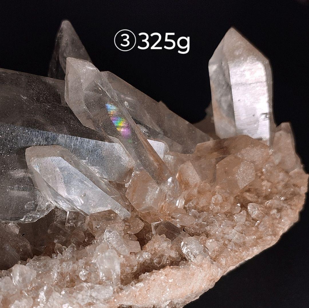 ③マニカラン水晶 クラスター 原石 ピンクマニカラン セルフヒールド アイリス