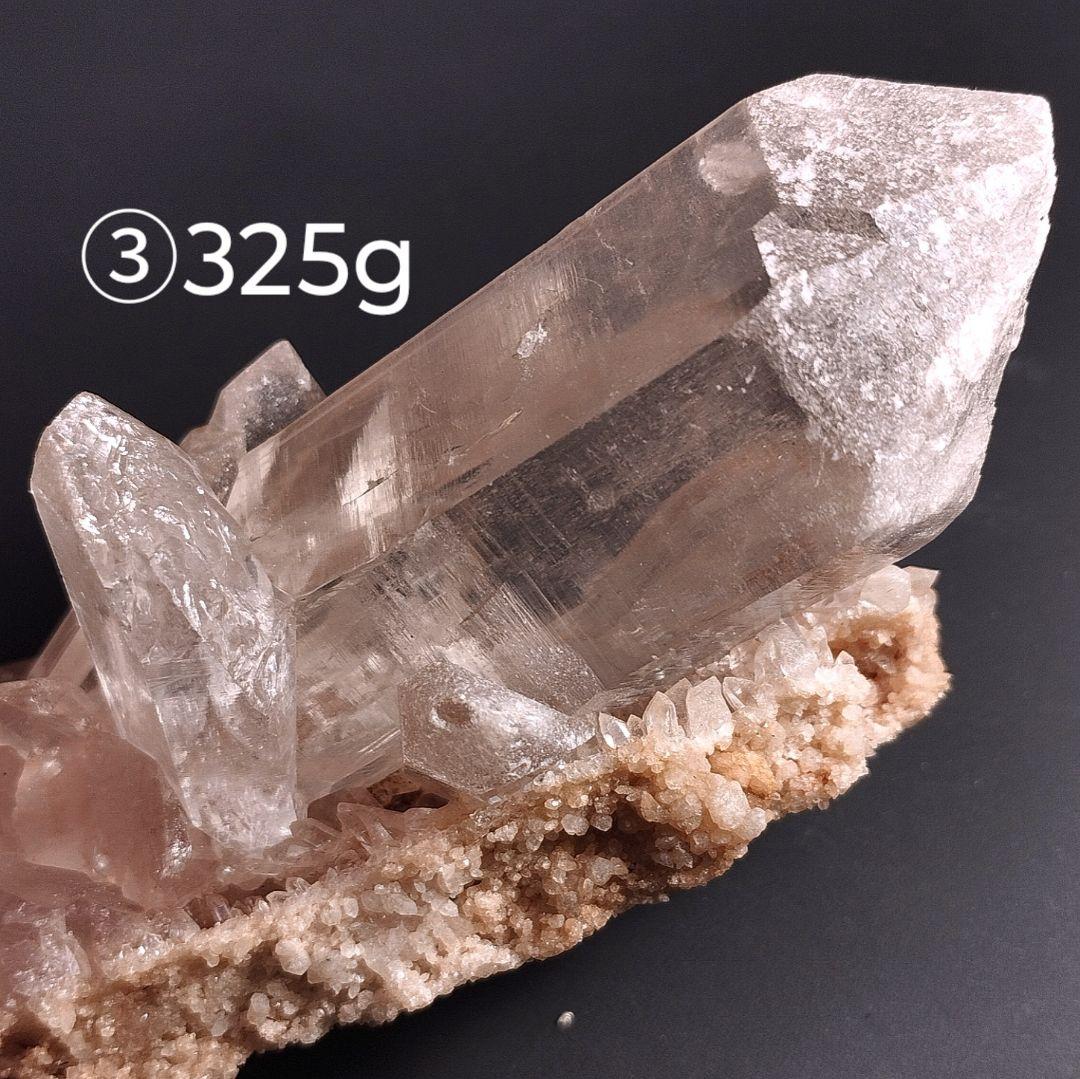 ③マニカラン水晶 クラスター 原石 ピンクマニカラン セルフヒールド アイリス