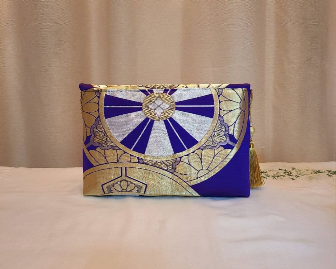 和風模様シルク着物帯の2ways クラッチバック