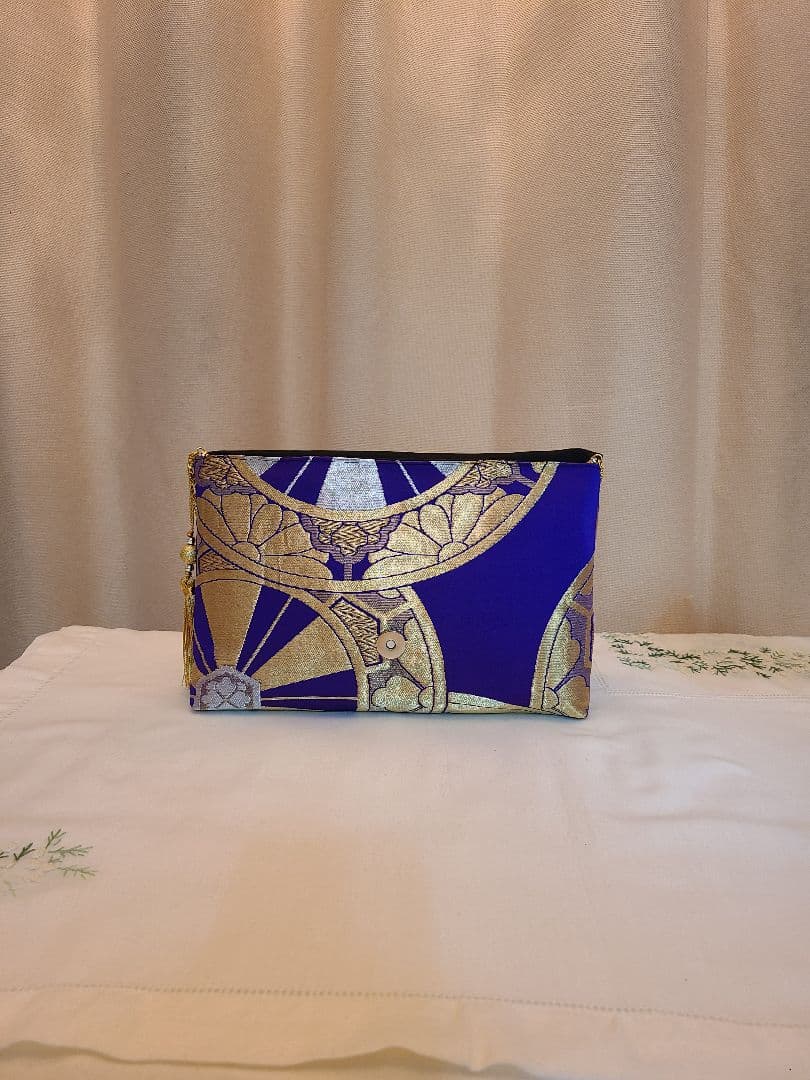 和風模様シルク着物帯の2ways クラッチバック