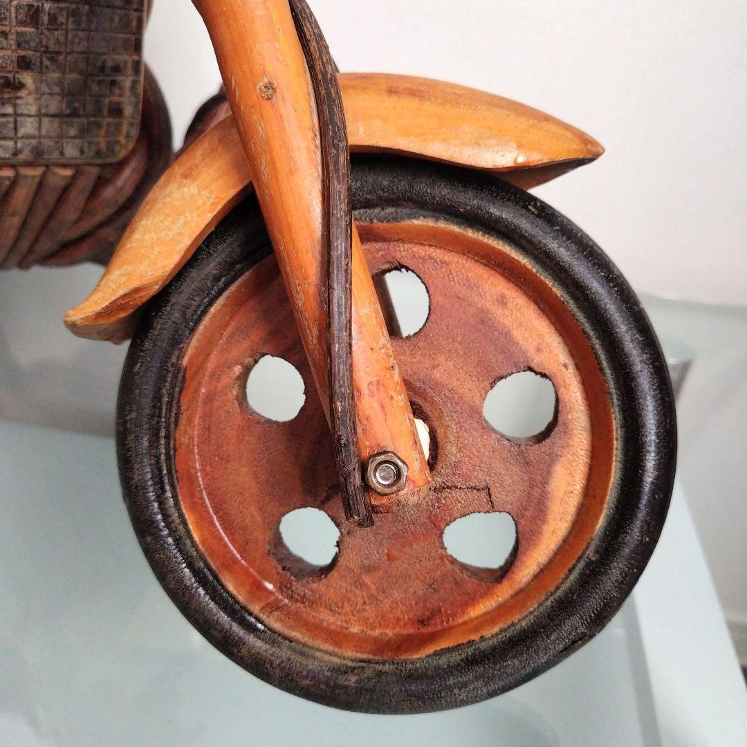 レア！ヴィンテージ 天然木 木製 大型 インテリアバイク模型 木彫り レトロ