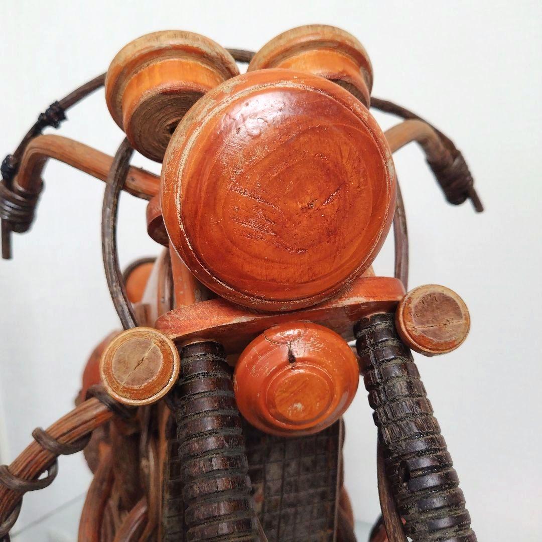 レア！ヴィンテージ 天然木 木製 大型 インテリアバイク模型 木彫り レトロ