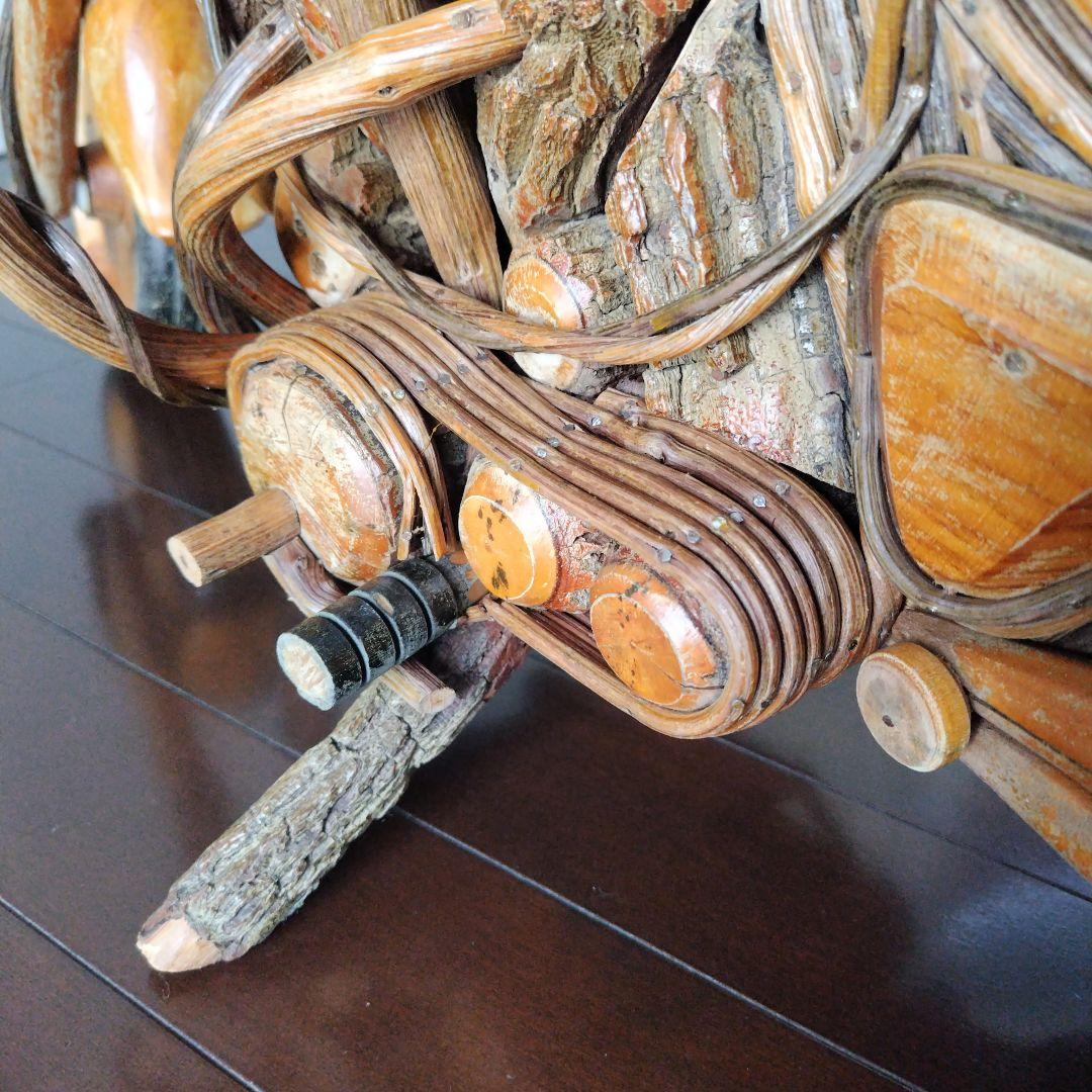 レア！ヴィンテージ 天然木 木製 大型 インテリアバイク模型 木彫り レトロ