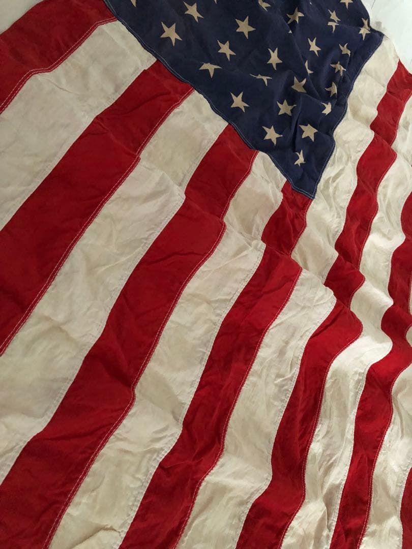 ヴィンテージ★アメリカ星条旗USA国旗大判flagフラッグ布タペストリー希少レア
