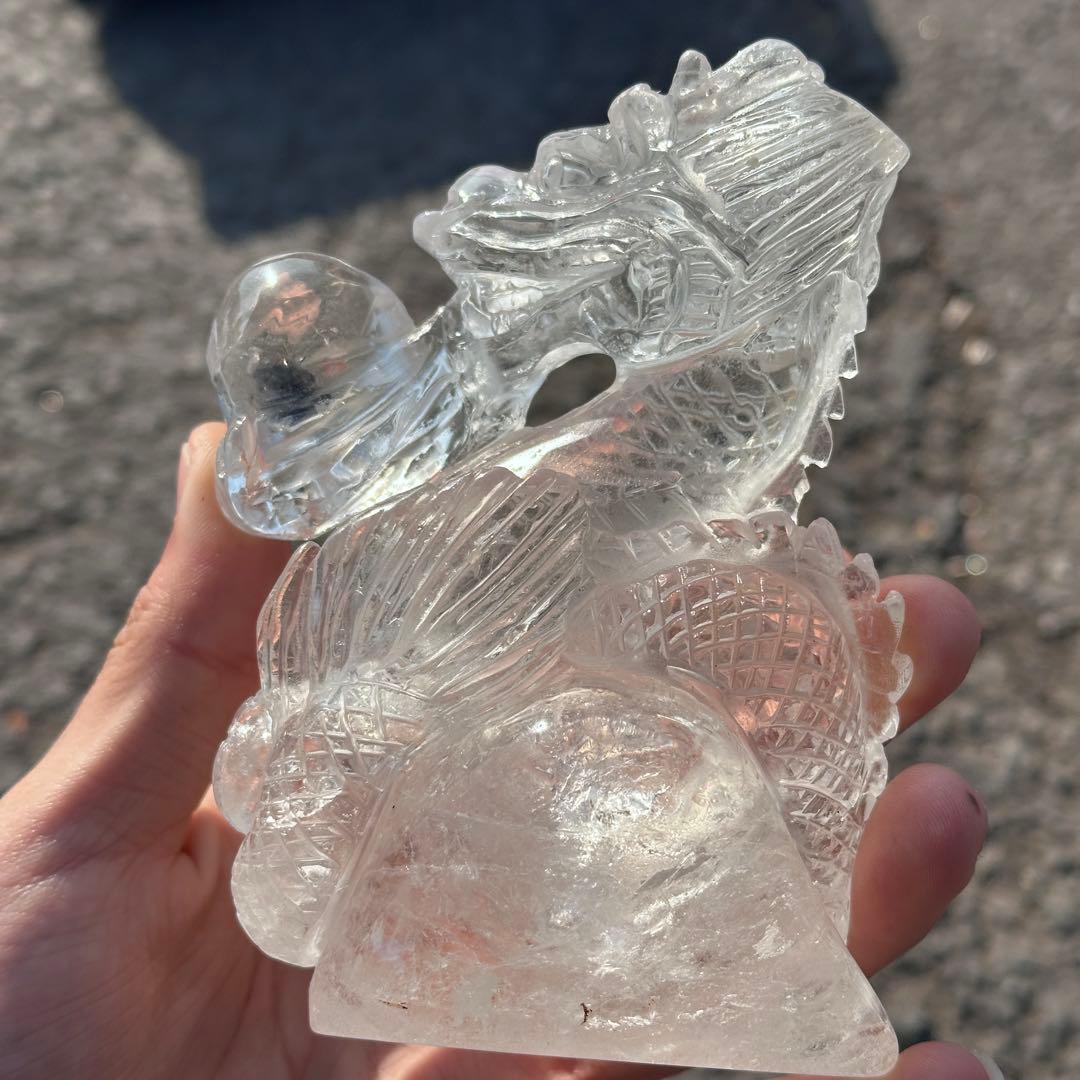 天然石水晶の龍　置物　ご購入前に在庫確認必要G.278