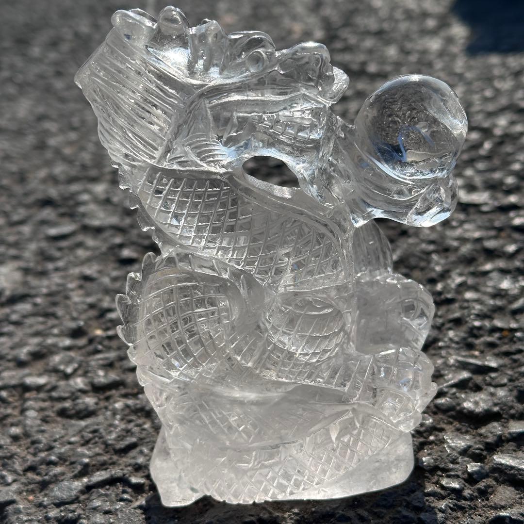 天然石水晶の龍　置物　ご購入前に在庫確認必要G.278