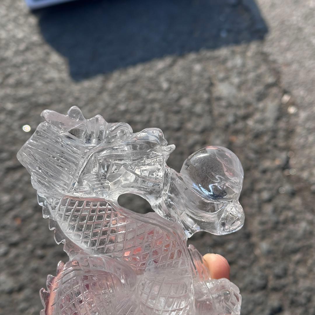 天然石水晶の龍　置物　ご購入前に在庫確認必要G.278