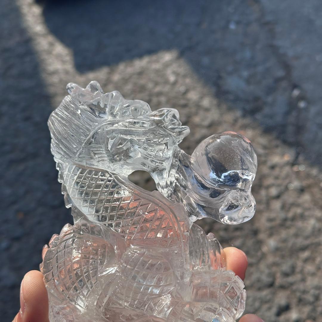 天然石水晶の龍　置物　ご購入前に在庫確認必要G.278