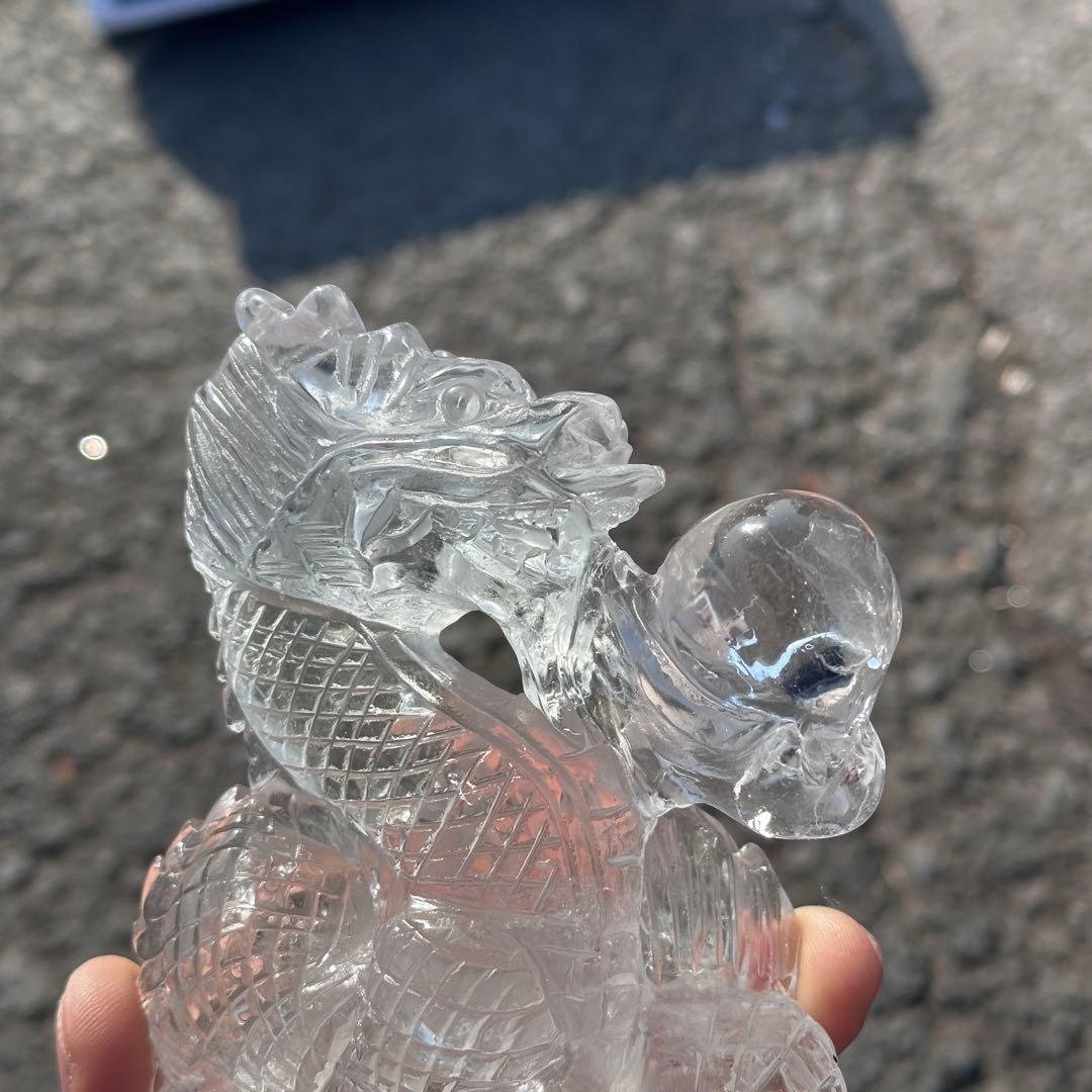 天然石水晶の龍　置物　ご購入前に在庫確認必要G.278