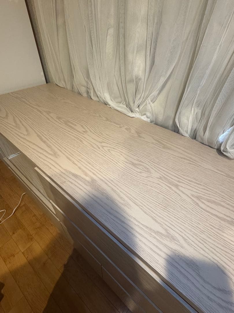 2/20で処分✨️ ほぼ新品 LOWYA ホワイトウォッシュ食器棚 レンジ台