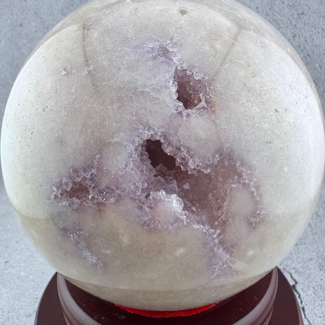 M-48天然ピンクアメジスト特大スフィア ドゥルージー晶洞 丸玉 3.16kg