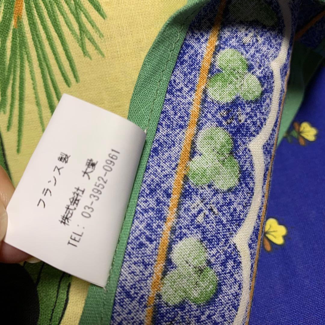 円形　テーブルクロス　夏　ひまわり　蝉　オリーブ　せみ　松ぼっくり