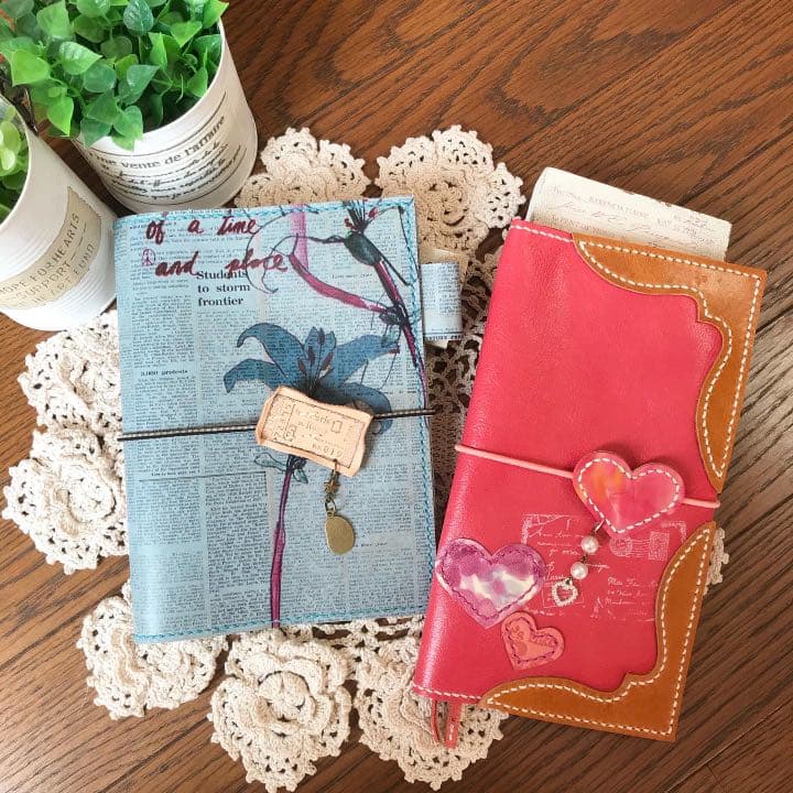 ご確認用　B6 手帳カバー　トラベラーズノートカバー　牛革　ピンク　レザー　本革 A6 サイズ 手帳カバートラベラーズノートカバー手帳カバー合皮レザー緑