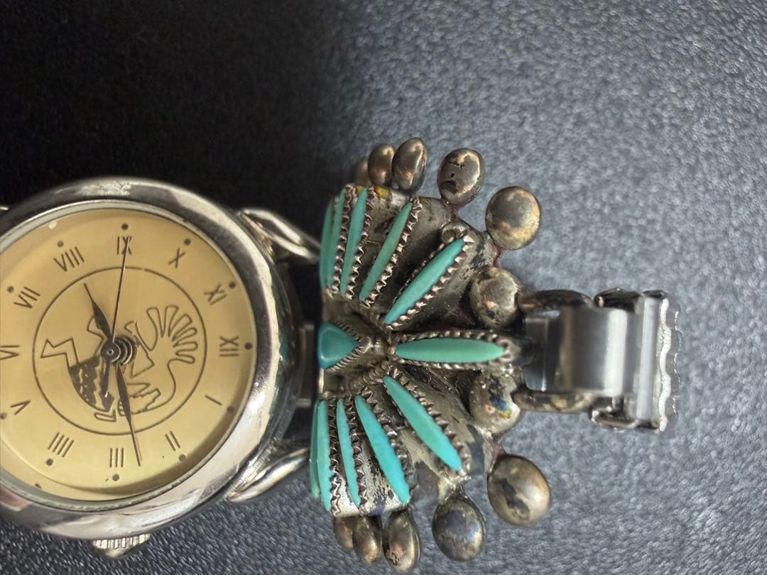 【希少】ズニ族 Lance & Cordelia Waatsa ターコイズ 時計