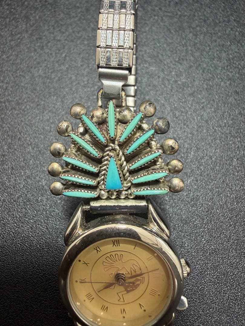 【希少】ズニ族 Lance & Cordelia Waatsa ターコイズ 時計