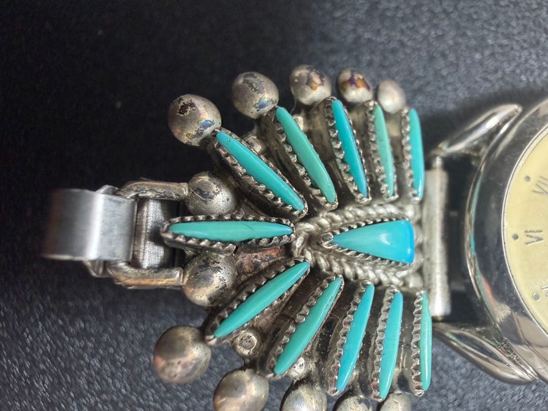 【希少】ズニ族 Lance & Cordelia Waatsa ターコイズ 時計