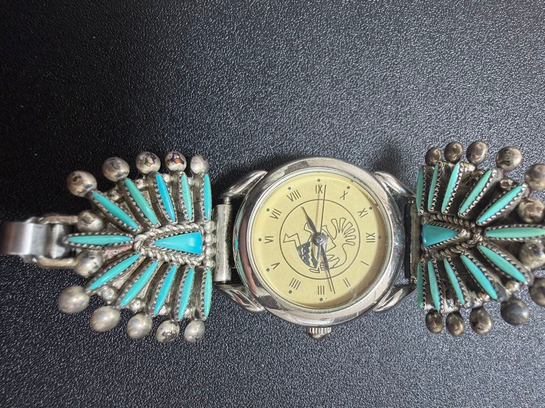 【希少】ズニ族 Lance & Cordelia Waatsa ターコイズ 時計