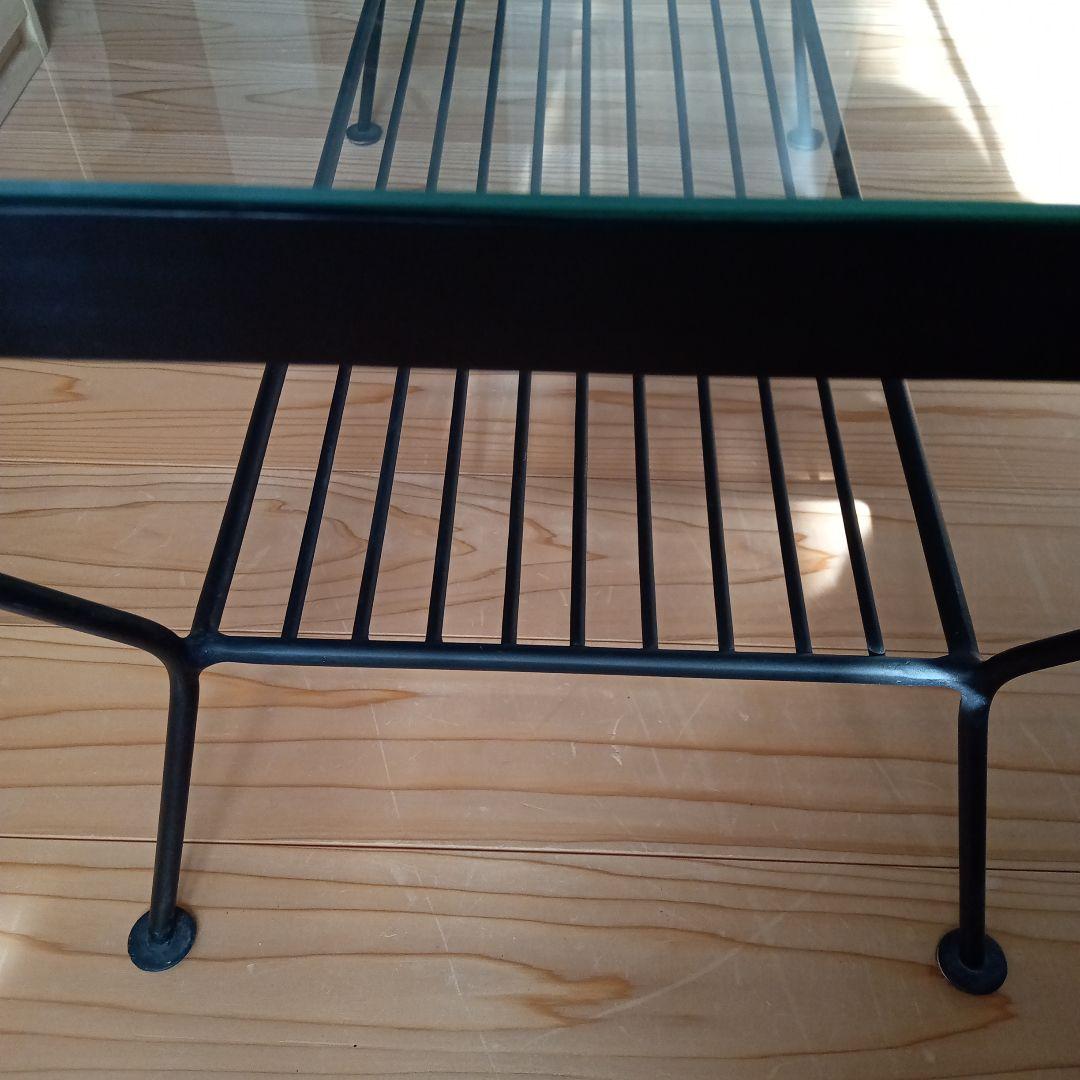 【美品/送料込】unico EDDY アイアンガラスローテーブル