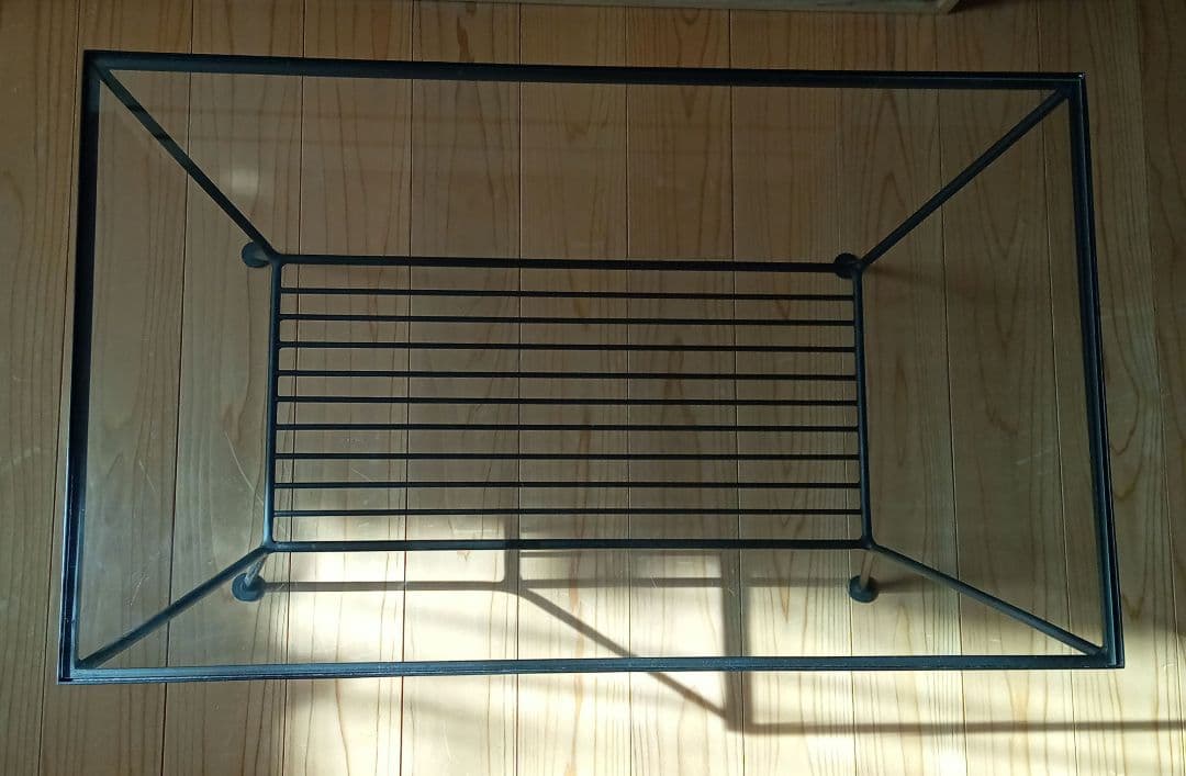 【美品/送料込】unico EDDY アイアンガラスローテーブル