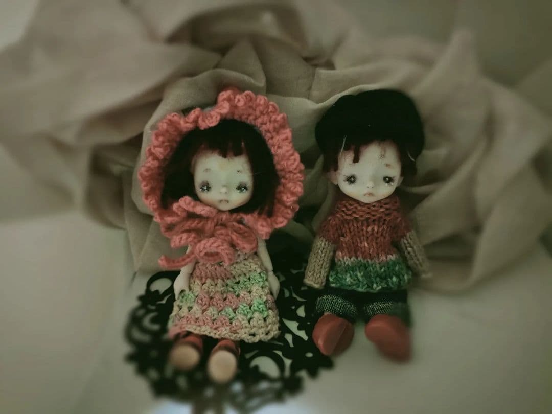 創作ドール♡ウィッグ,ボディ付き♡ 左側の女の子