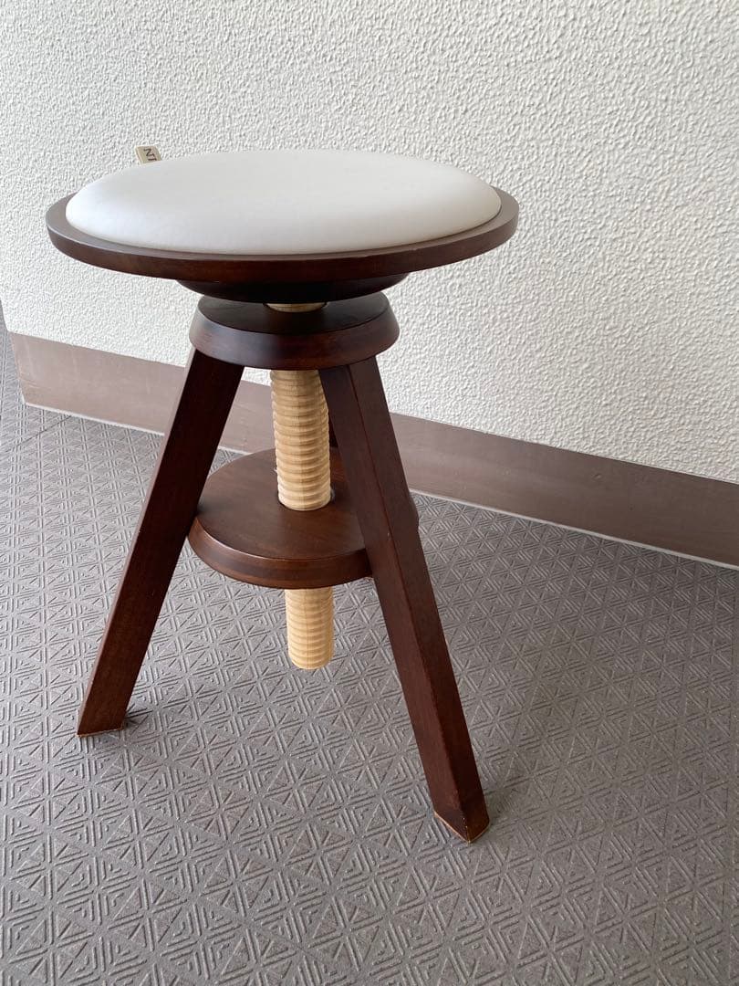広松木工 スピンスツール 高さ調整 回転 昇降 サイドテーブル 廃盤商品