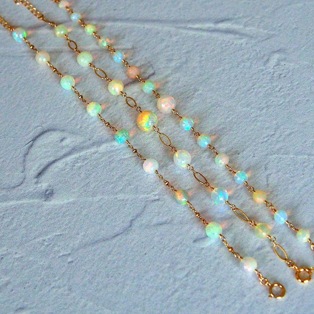 SALE✨AAA+ エチオピア産　プレシャスオパール　ブレスレット　14kgf