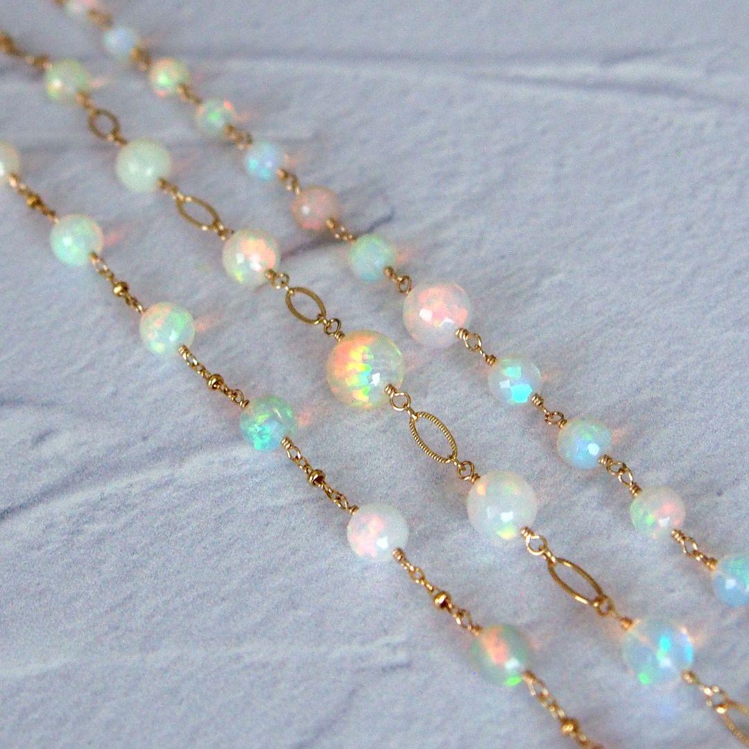 SALE✨AAA+ エチオピア産　プレシャスオパール　ブレスレット　14kgf