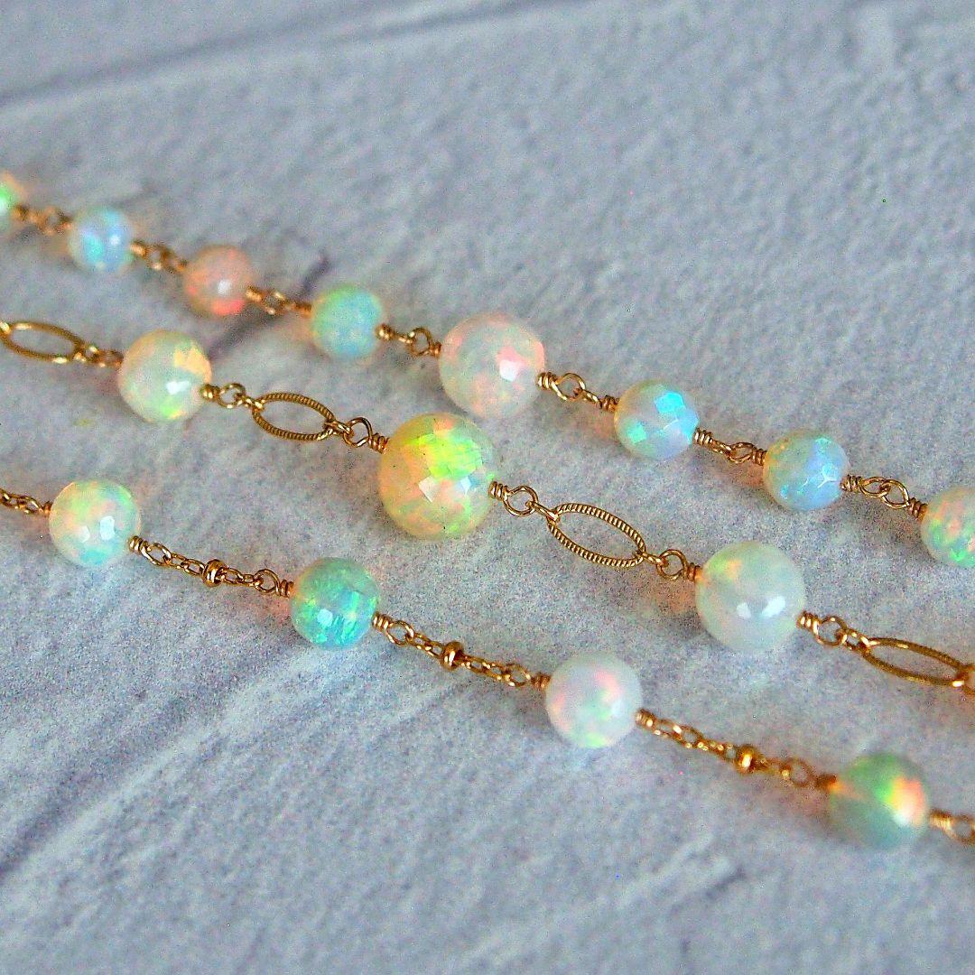 SALE✨AAA+ エチオピア産　プレシャスオパール　ブレスレット　14kgf