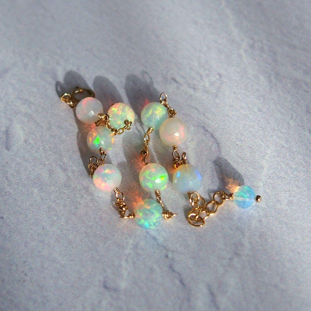 SALE✨AAA+ エチオピア産　プレシャスオパール　ブレスレット　14kgf