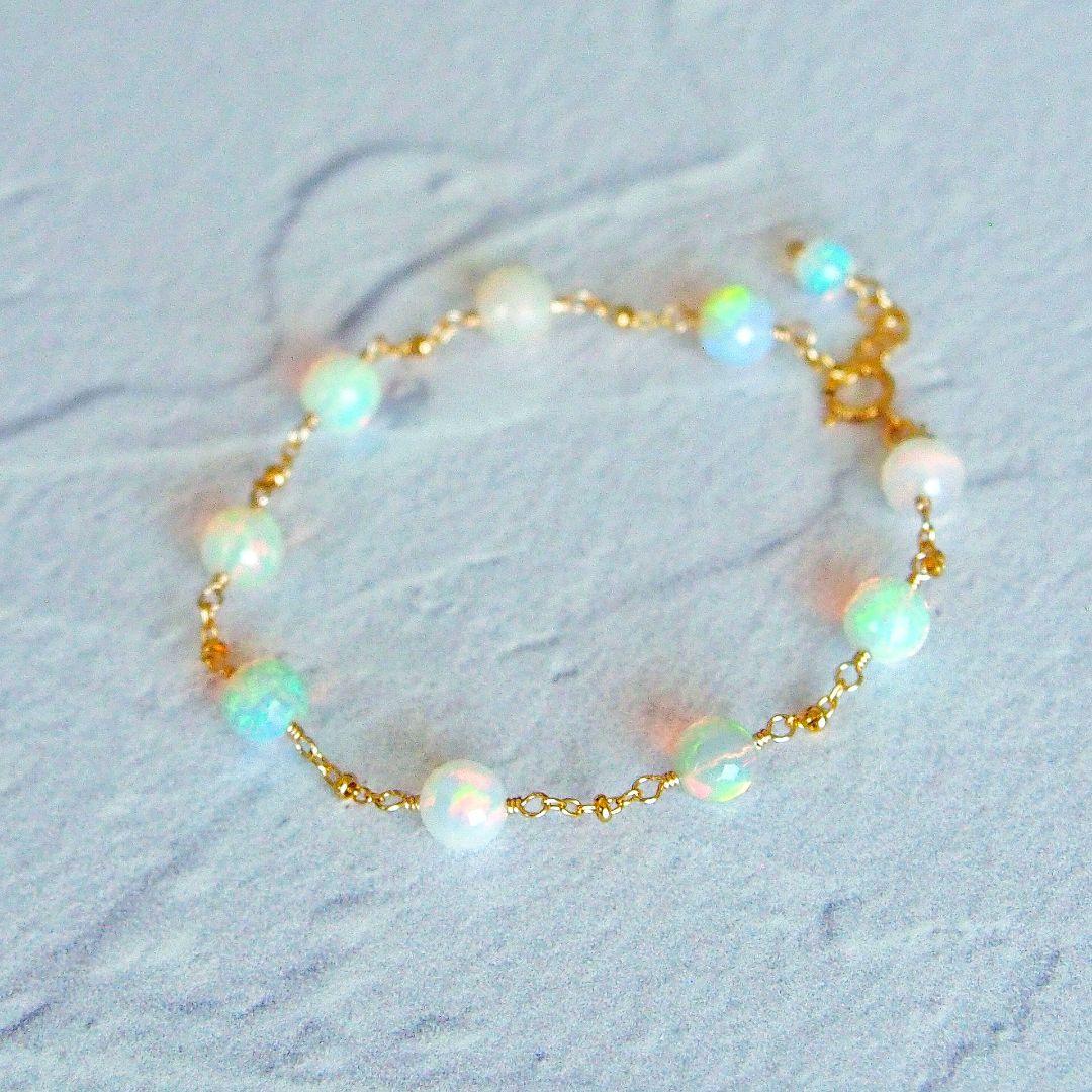 SALE✨AAA+ エチオピア産　プレシャスオパール　ブレスレット　14kgf