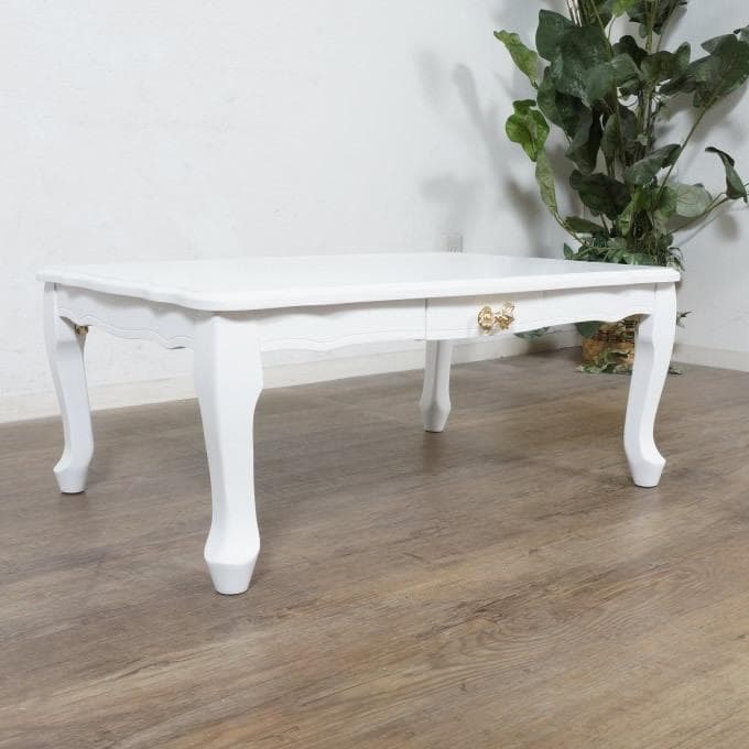 エレガント　猫脚　ヨーロピアン調　折りたたみ式　テーブル 幅80 完成品！