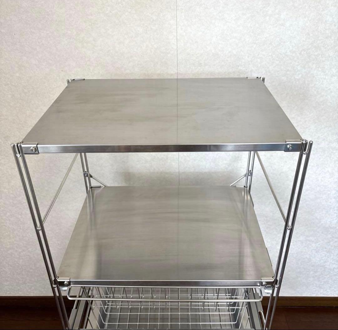 【美品】無印良品 ステンレスユニットシェルフ ステンレス 棚セット 中