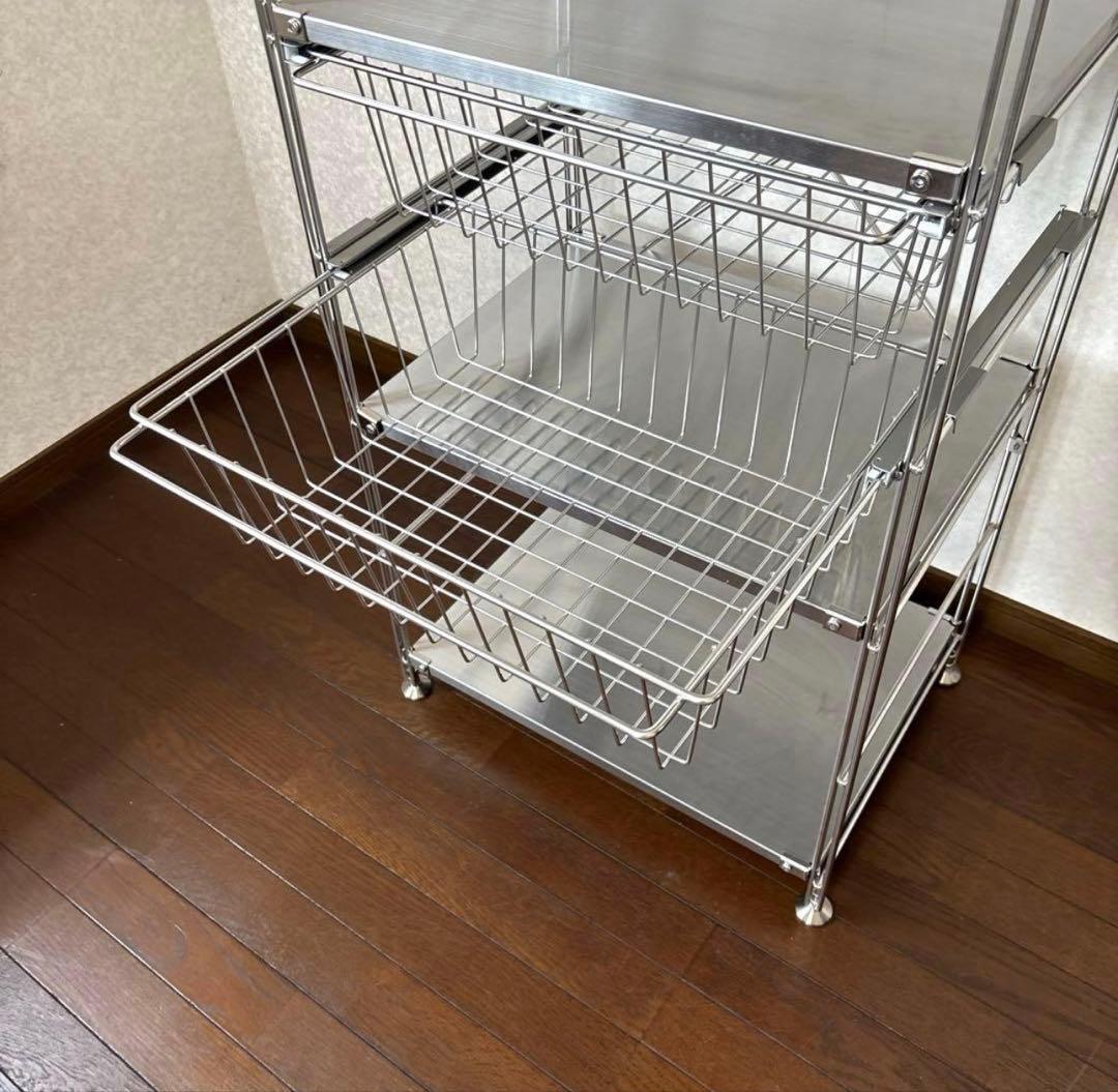 【美品】無印良品 ステンレスユニットシェルフ ステンレス 棚セット 中
