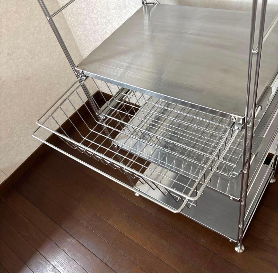 【美品】無印良品 ステンレスユニットシェルフ ステンレス 棚セット 中